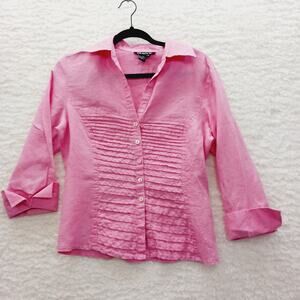 Blouse Size M Linen Hot Pink Mean Girls barbiecore Legally Blonde Clueless Y2K